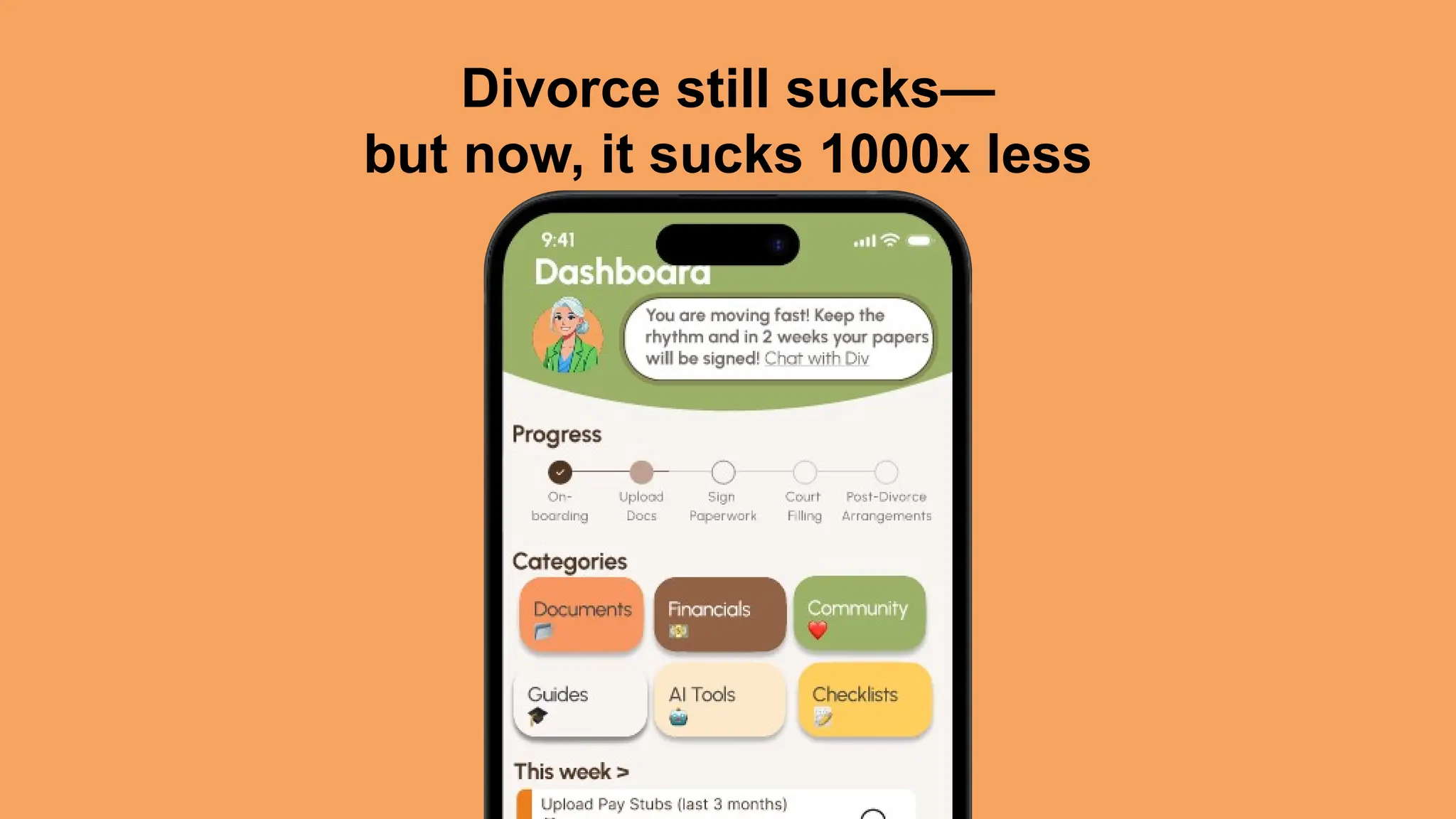 Divorce still sucks—
but now, it sucks 1000x less
 
