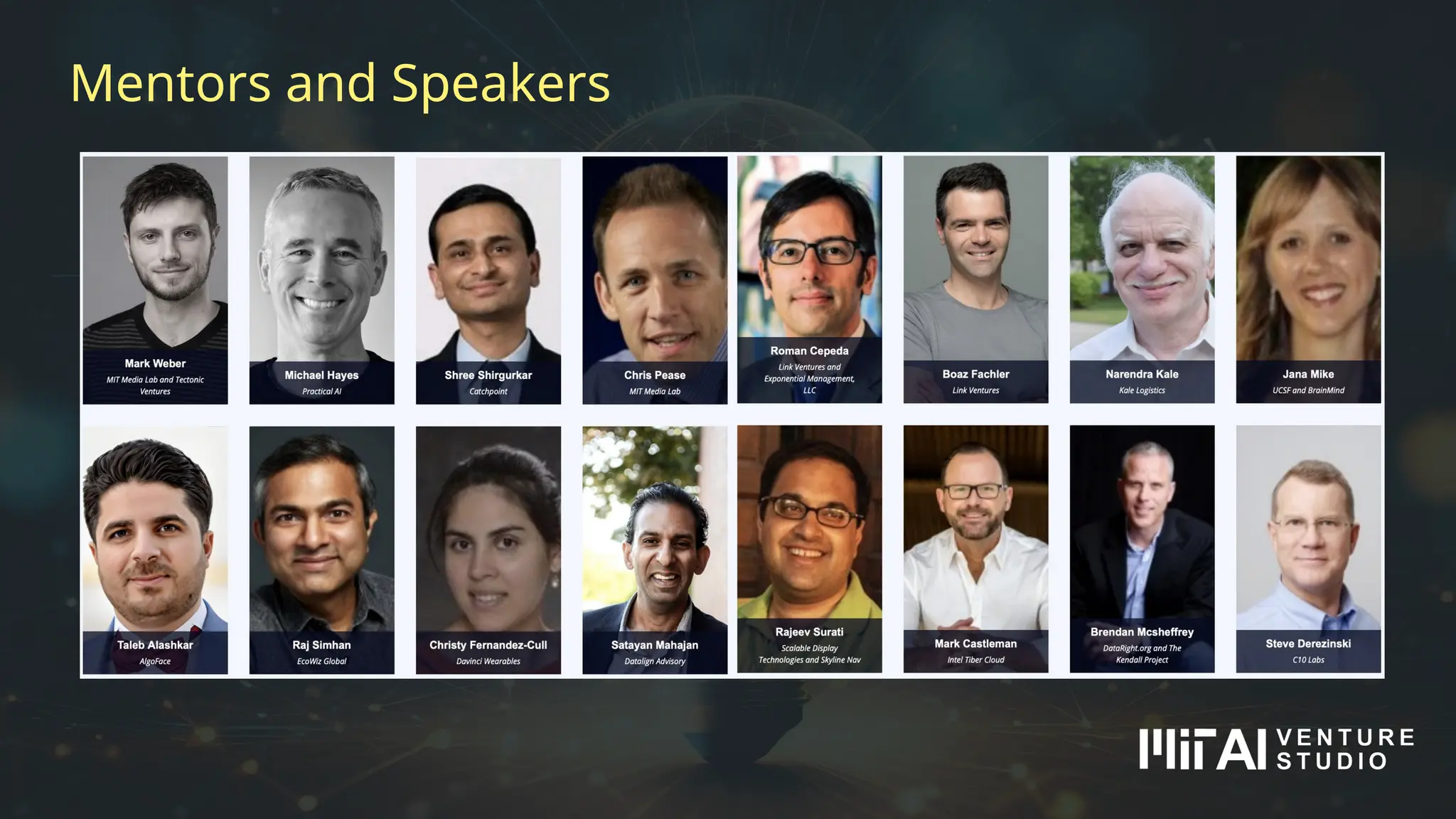 Mentors and Speakers
 