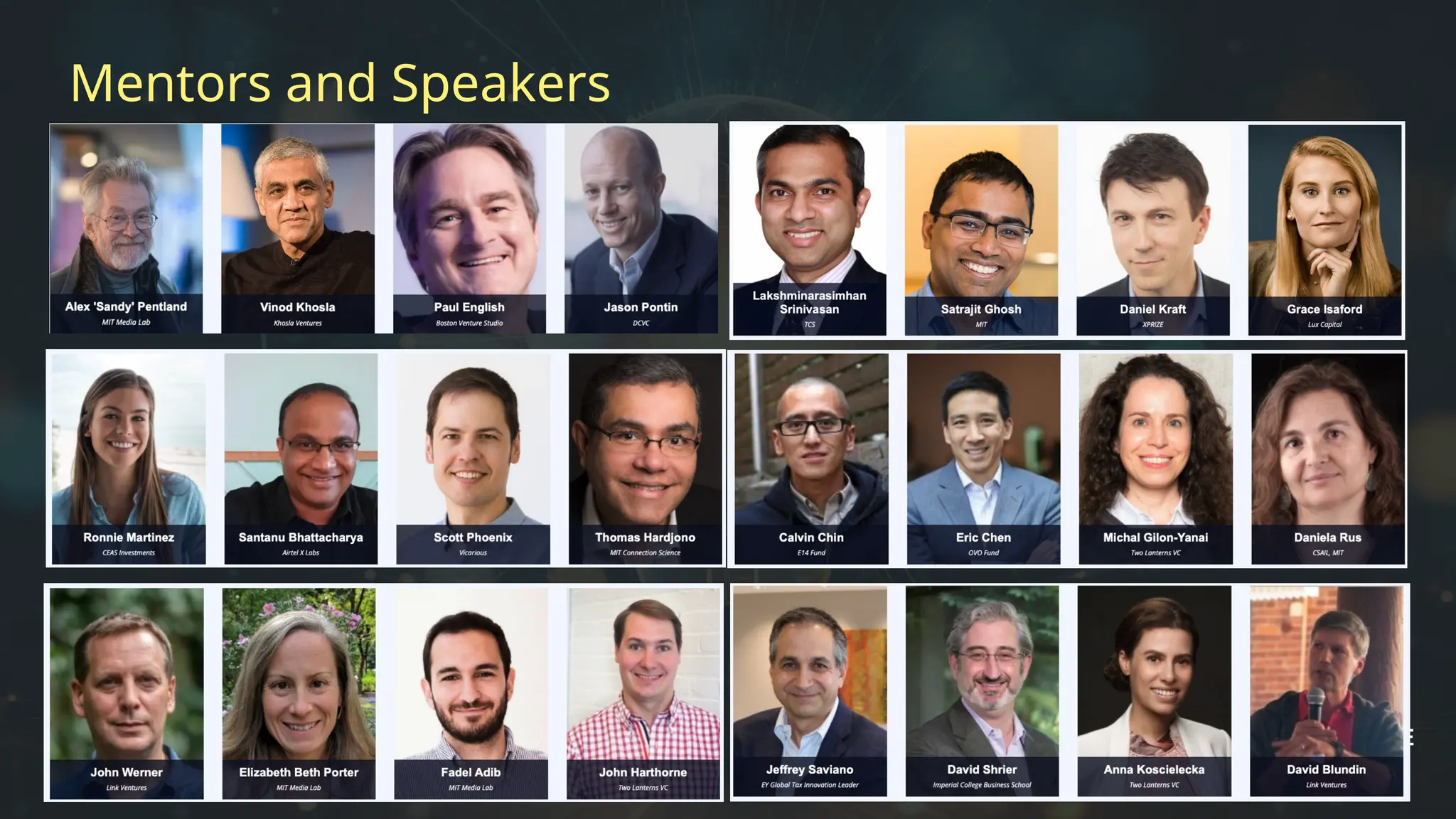 Mentors and Speakers
 