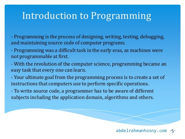 2.0 Introduction to Computer Science and Programming