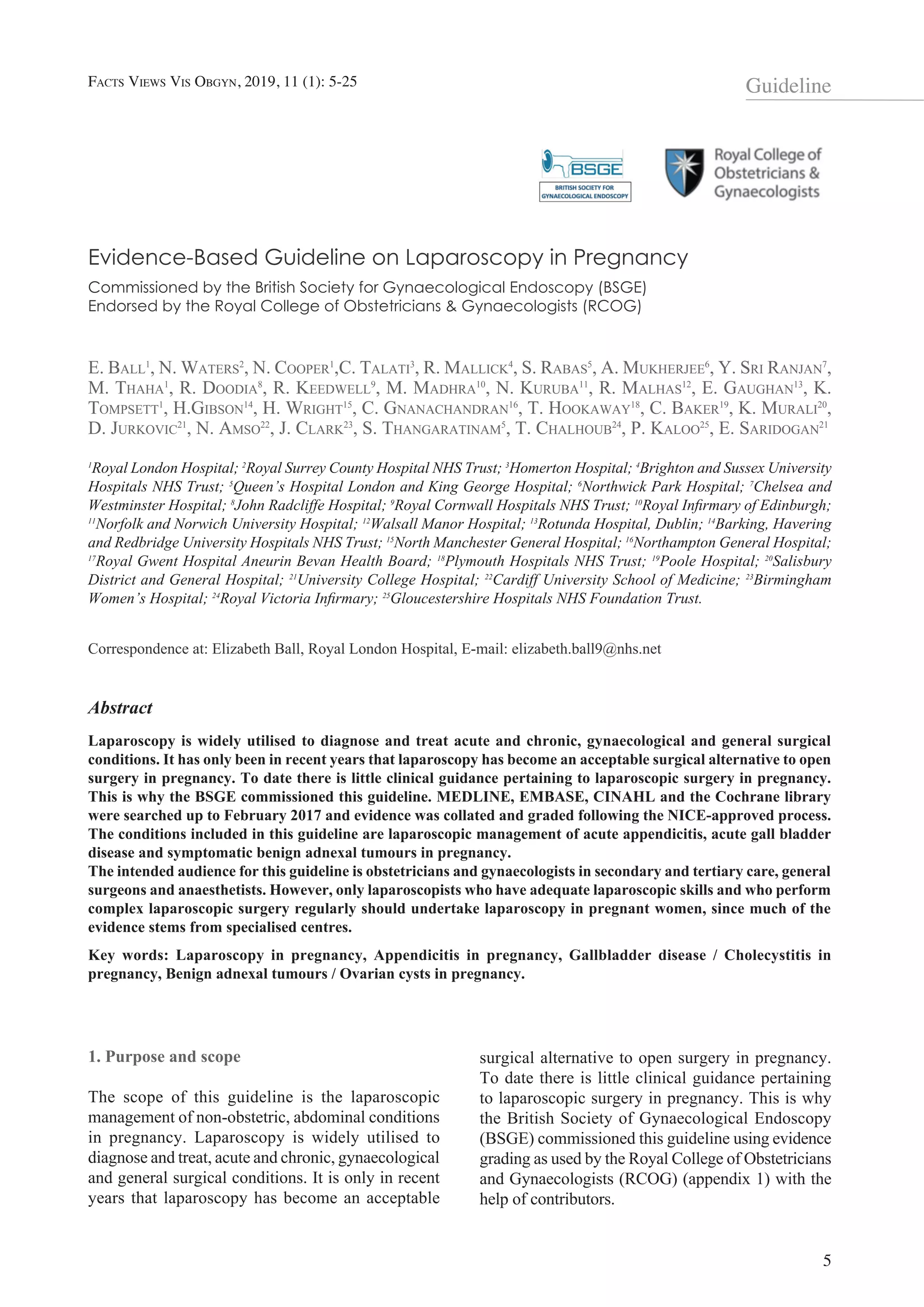 Guidelines For The Use Of Laparoscopy During Pregnancy – VWJNN