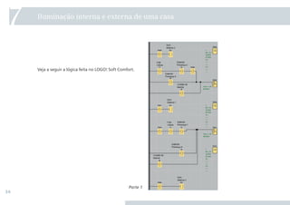 34
Iluminação interna e externa de uma casa
7
Veja a seguir a lógica feita no LOGO! Soft Comfort.
Parte 1
•Manual_LOGO_AGO_13.indd 34 8/15/13 11:05 AM
 