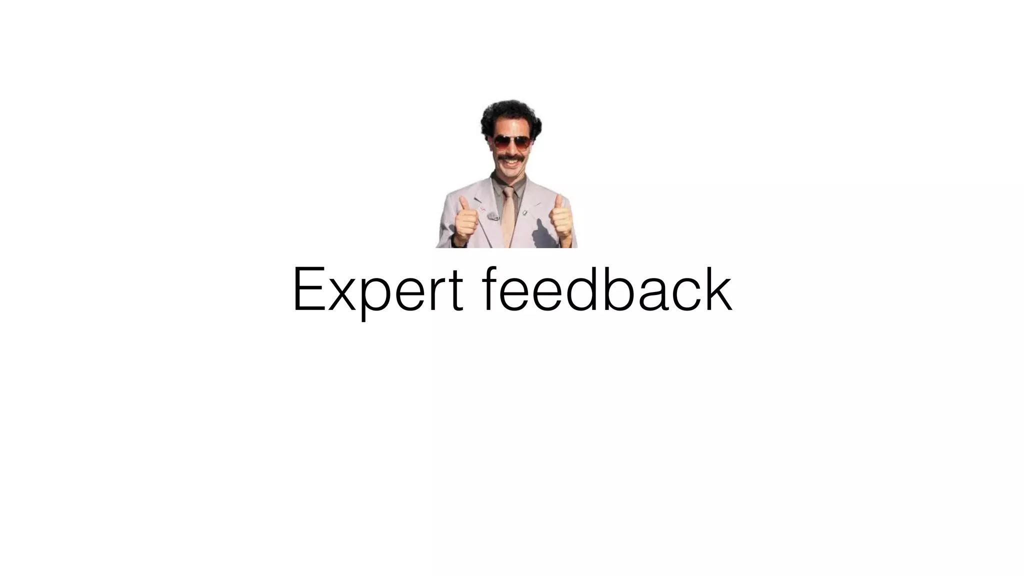 Expert feedback
 