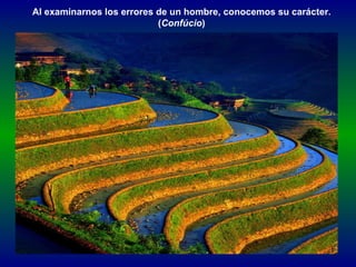 Al examinarnos los errores de un hombre, conocemos su carácter.  ( Confúcio )  