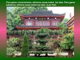 Para ganar conocimiento, adicione cosas todos  los días. Para ganar sabiduría, elimine cosas todos los dias. (Lao-Tsé) 