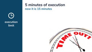 execution
limit
5 minutes of execution
now it is 15 minutes
 