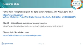 Resource Slide
© 2022 Digital Sense 51
Maître, Henri. From photon to pixel: the digital camera handbook. John Wiley & Sons...