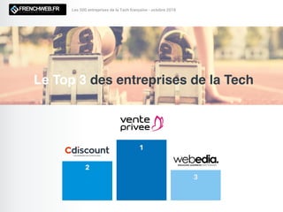 Le Top 3 des entreprises de la Tech
Les 500 entreprises de la Tech française - octobre 2018
1
2
3
 