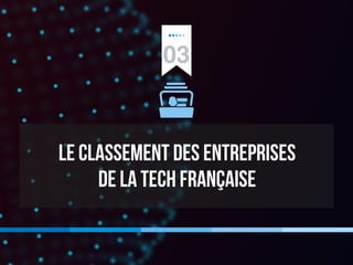 03
Le CLASSEMENT DES ENTREPRISES
de la Tech française
 