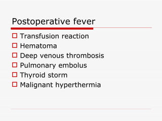 Fwd: Post op complications | PPT