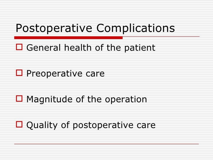 Fwd post op complications