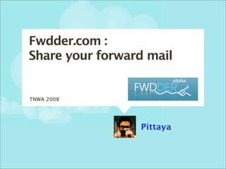 Fwdder.com :
Share your forward mail


TNWA 2008




                 Pittaya
 