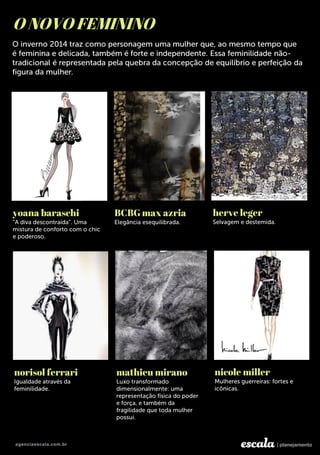 yoana baraschi BCBG max azria herve leger
O NOVO FEMININO
norisol ferrari mathieu mirano nicole miller
 
