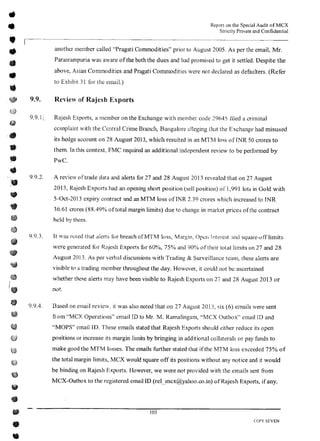 MCX Audit Report by PWC