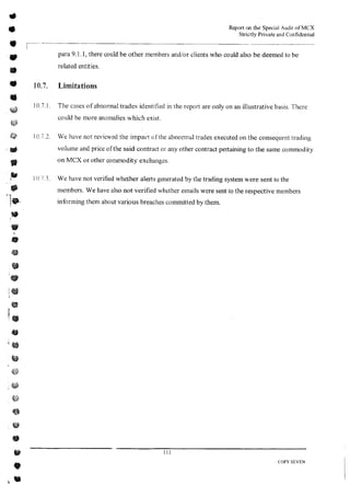 MCX Audit Report by PWC