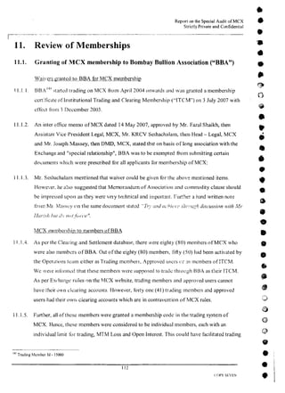 MCX Audit Report by PWC