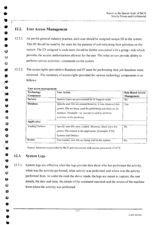 MCX Audit Report by PWC