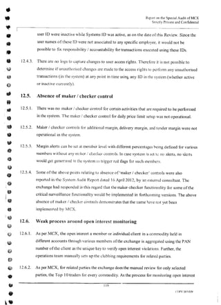 MCX Audit Report by PWC