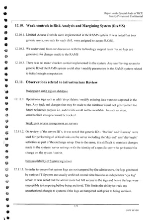 MCX Audit Report by PWC