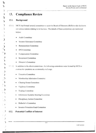 MCX Audit Report by PWC