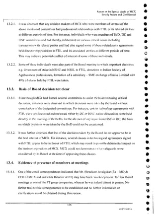 MCX Audit Report by PWC