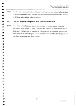 MCX Audit Report by PWC