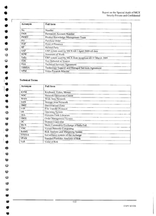 MCX Audit Report by PWC