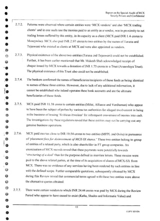 MCX Audit Report by PWC