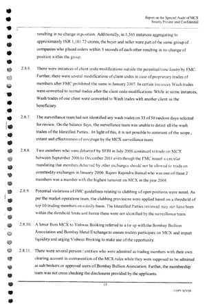 MCX Audit Report by PWC