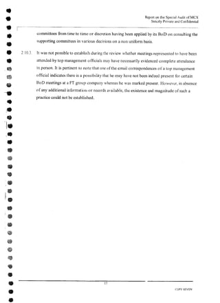 MCX Audit Report by PWC