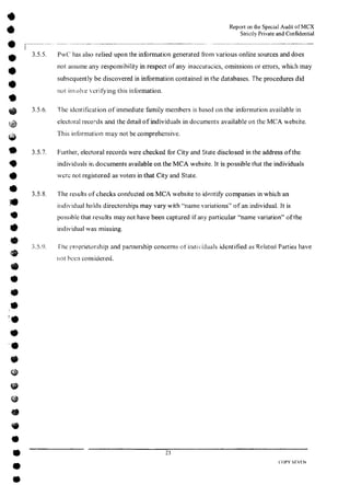 MCX Audit Report by PWC