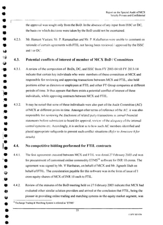MCX Audit Report by PWC
