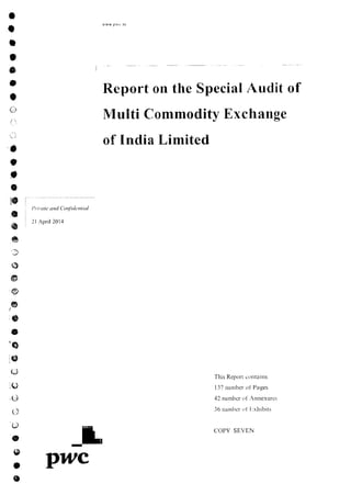 MCX Audit Report by PWC
