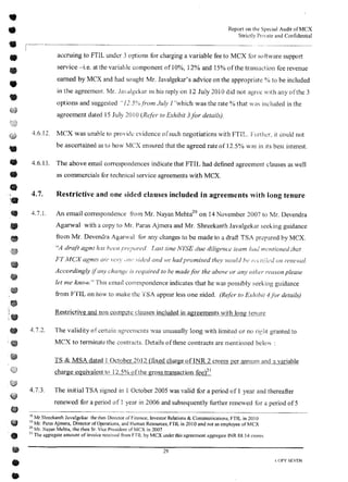 MCX Audit Report by PWC