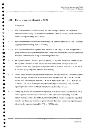 MCX Audit Report by PWC
