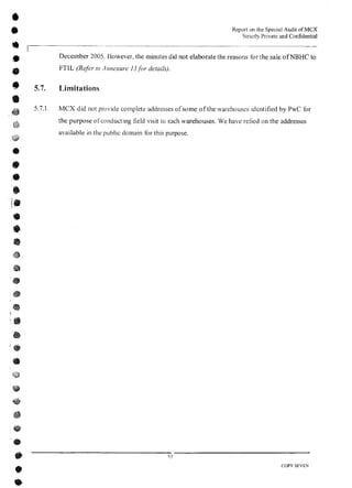 MCX Audit Report by PWC