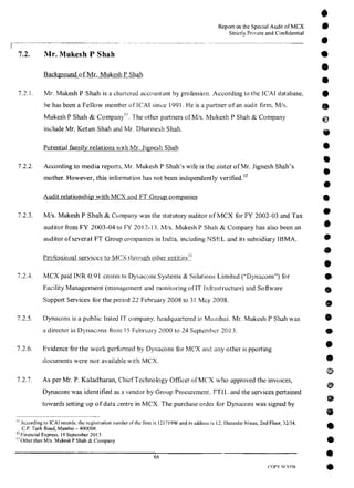 MCX Audit Report by PWC