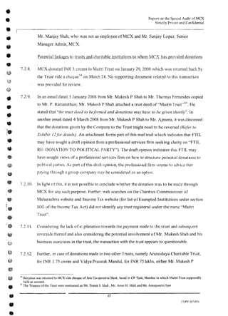 MCX Audit Report by PWC