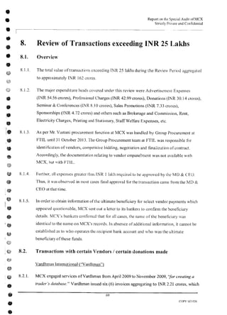 MCX Audit Report by PWC