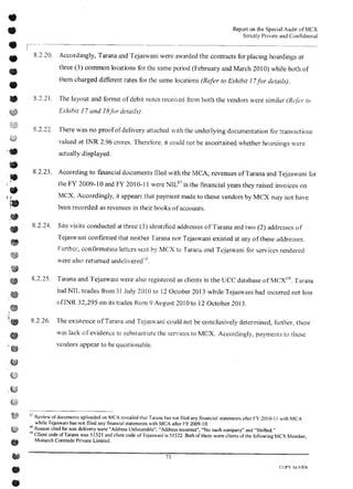 MCX Audit Report by PWC