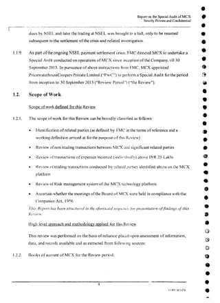 MCX Audit Report by PWC