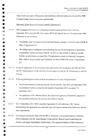 MCX Audit Report by PWC