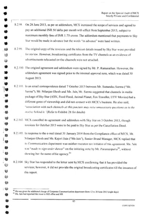 MCX Audit Report by PWC