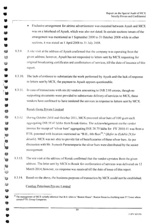 MCX Audit Report by PWC