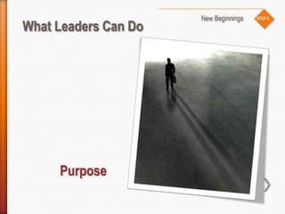 STEP 2
What Leaders Can Do
New Beginnings
Purpose
 