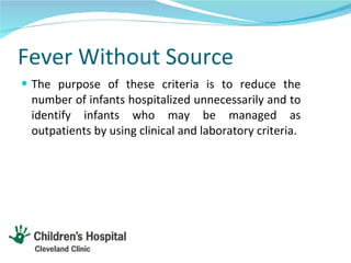 Fever without a source in Pediatrics | PPT
