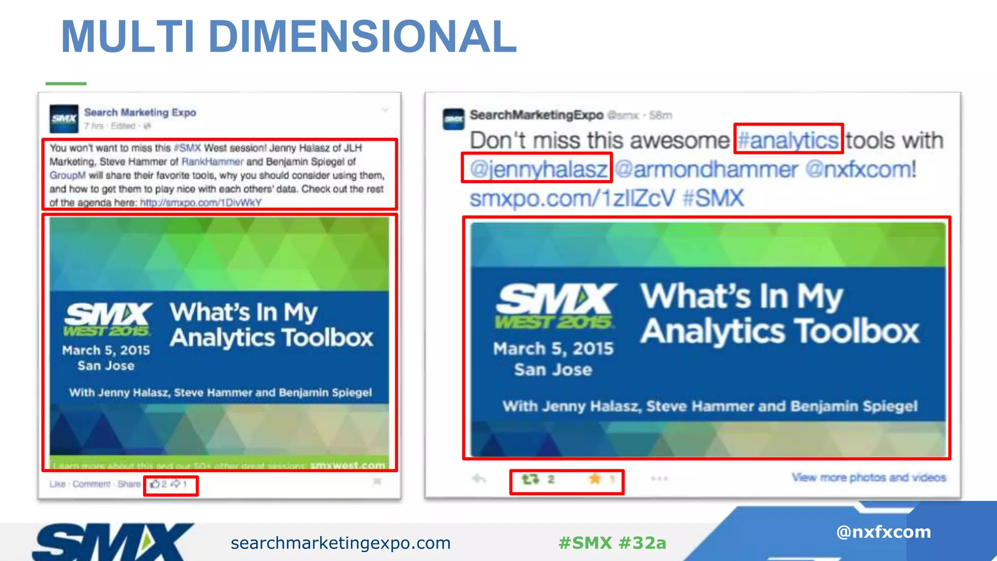 searchmarketingexpo.com
@nxfxcom
#SMX #32a
MULTI DIMENSIONAL
 