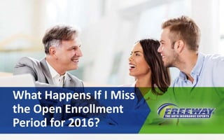 What Happens If I Miss
the Open Enrollment
Period for 2016?
 