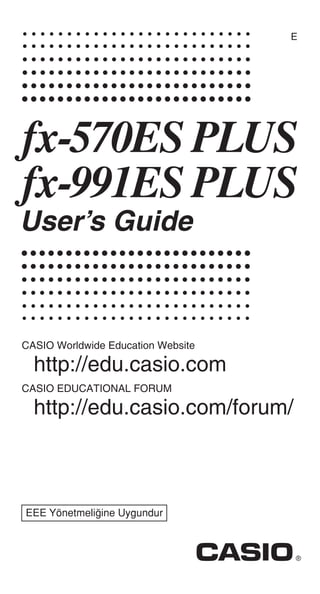 Casio fx-991EX classWiz user manual and commands.