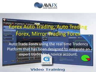 Forex Auto Trading, Auto Trading Forex, Mirror Trading Forex Auto Trade Forex using the real time Tradency Platform that has been designed to integrate an expert trader to a novice account. 